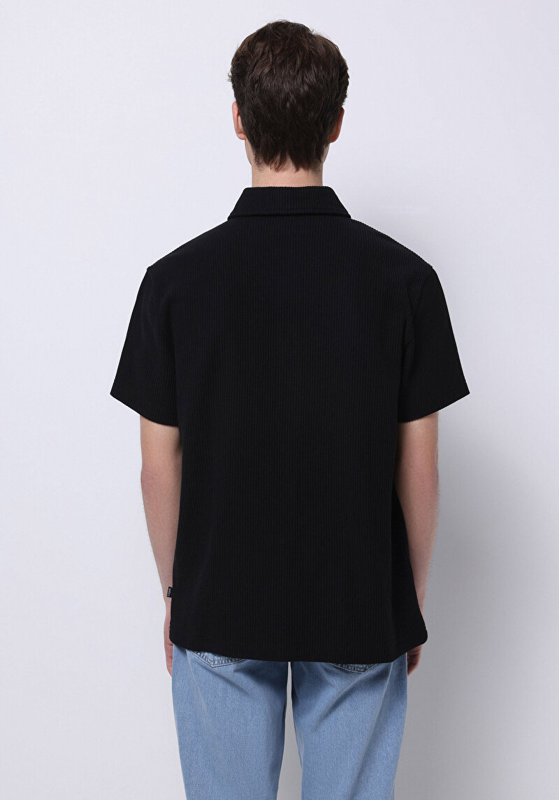 Imagine a Tricou Polo Cu Maneca Scurta De Barbati Negru Comfort Fit Cl1071894