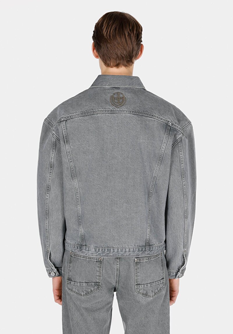 Afișați detalii pentru Jachetă Neagră Pentru Bărbați Oversize Fit Cu Nasturi Și Fără Căptușeală