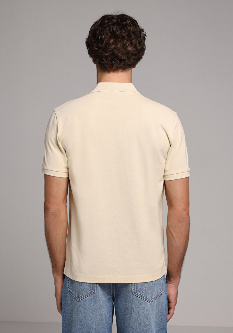 Imagine a Tricou Polo Cu Maneca Scurta De Barbati Galben Regular Fit Cl1073960