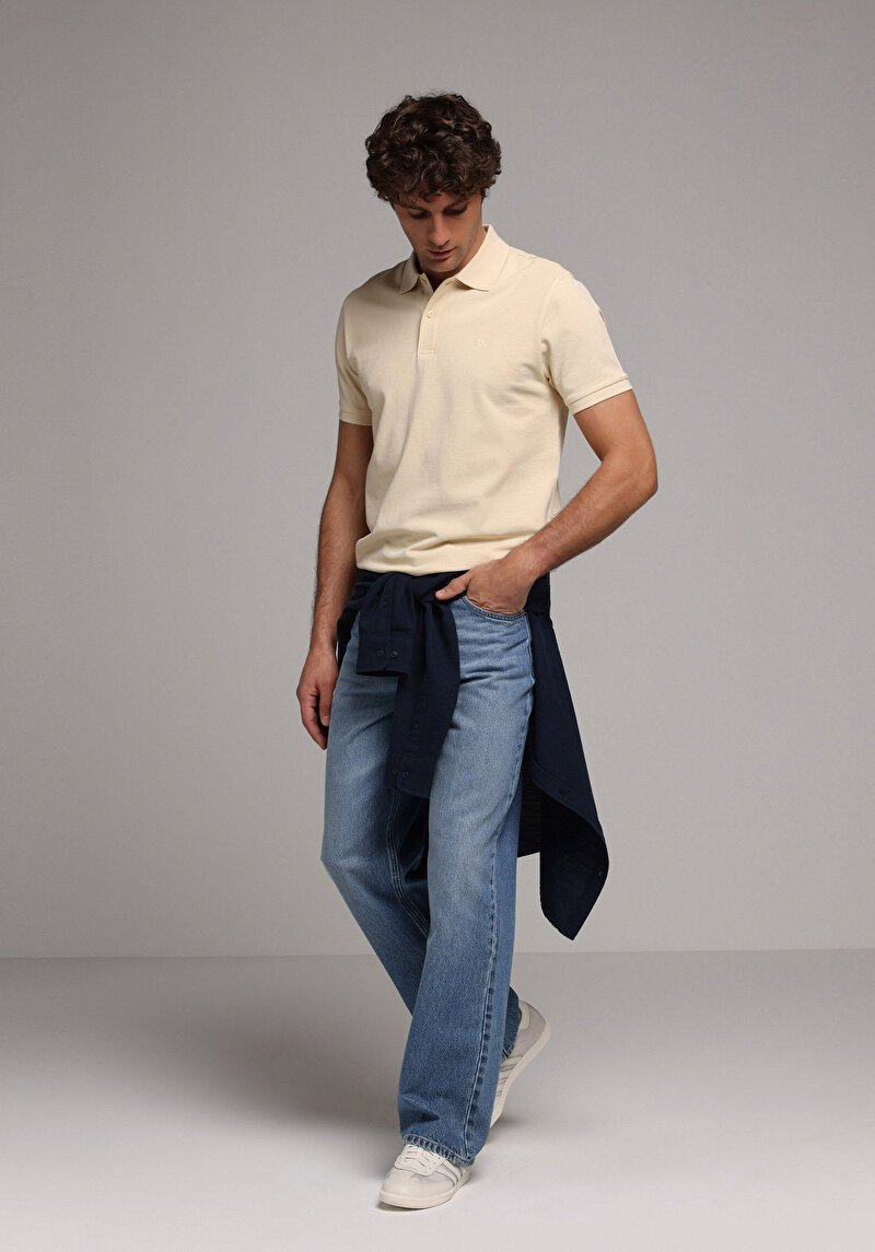 Imagine a Tricou Polo Cu Maneca Scurta De Barbati Galben Regular Fit Cl1073960