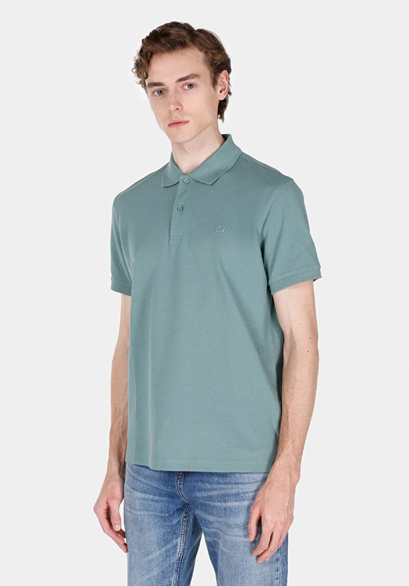 Imagine a Tricou Polo Cu Maneca Scurta De Barbati Verde Regular Fit Cl1073960