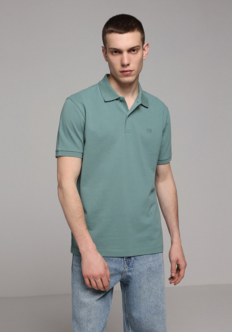Imagine a Tricou Polo Cu Maneca Scurta De Barbati Verde Regular Fit Cl1073960