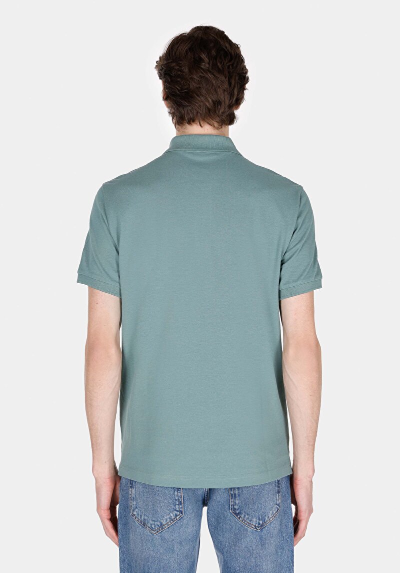 Afișați detalii pentru Tricou Polo Cu Maneca Scurta De Barbati Verde Regular Fit  Cl1073960