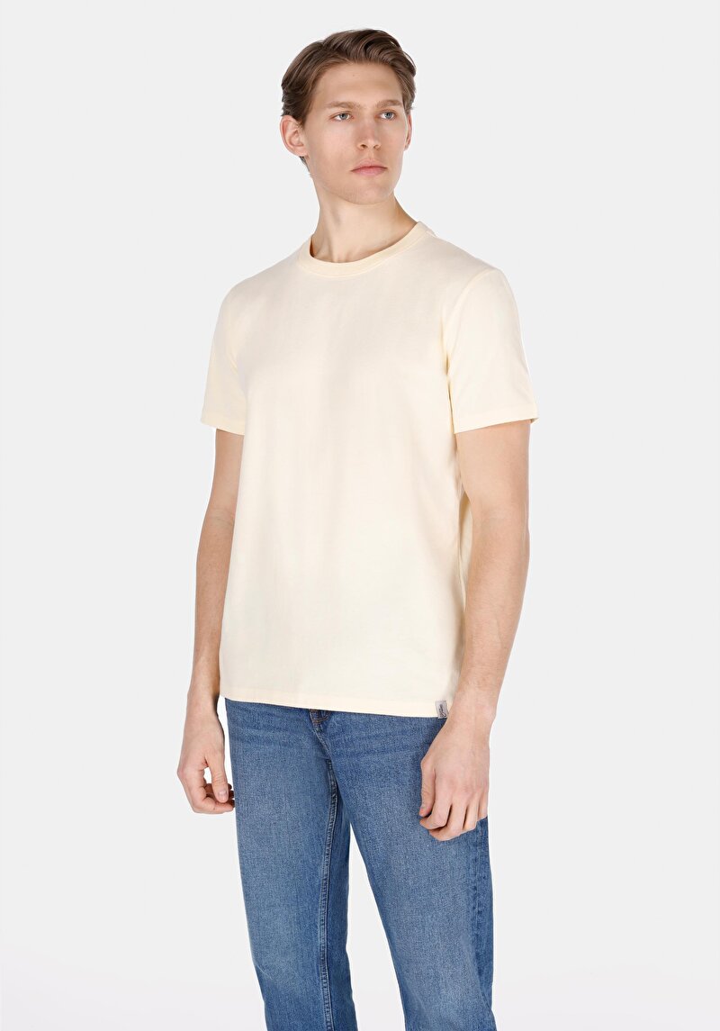 Imagine a Regular Fit Round Neck Drept Sari Tricou Cu Mânecă Scurtă Pentru Bărbați