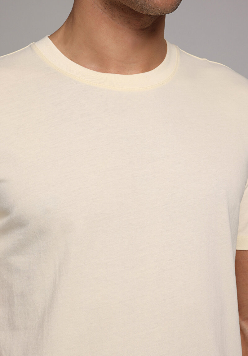 Imagine a Regular Fit Round Neck Drept Sari Tricou Cu Mânecă Scurtă Pentru Bărbați