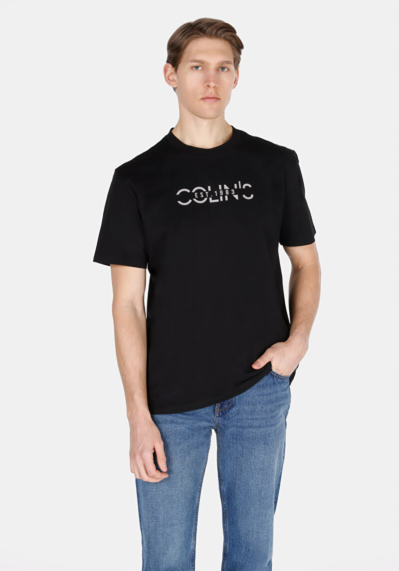 Imagine a Tricou Cu Maneca Scurta De Barbati Negru Comfort Fit Cl1074516