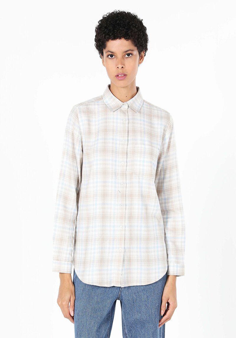 Afișați detalii pentru Camasa Cu Maneca Lunga De Dama Bej Regular Fit  Cl1061496