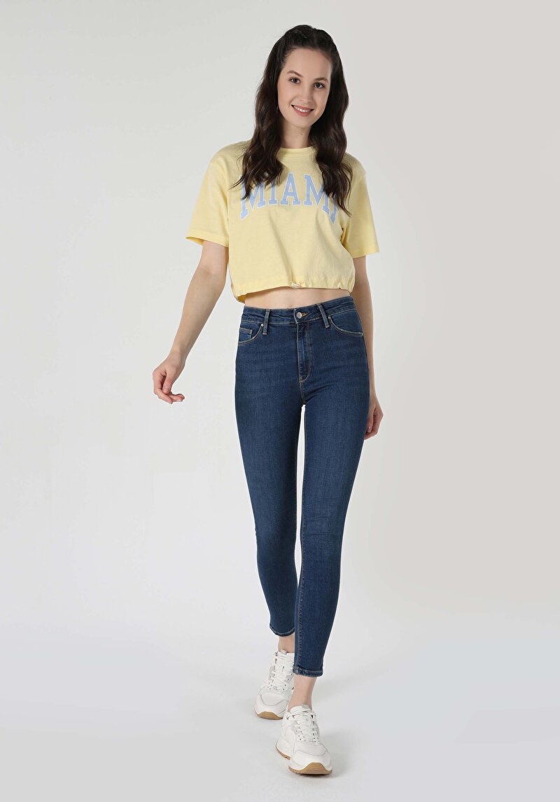 Afișați detalii pentru Skinny Fit Talie Medie Picior Îngust Blugi Din Denim Pentru Femei