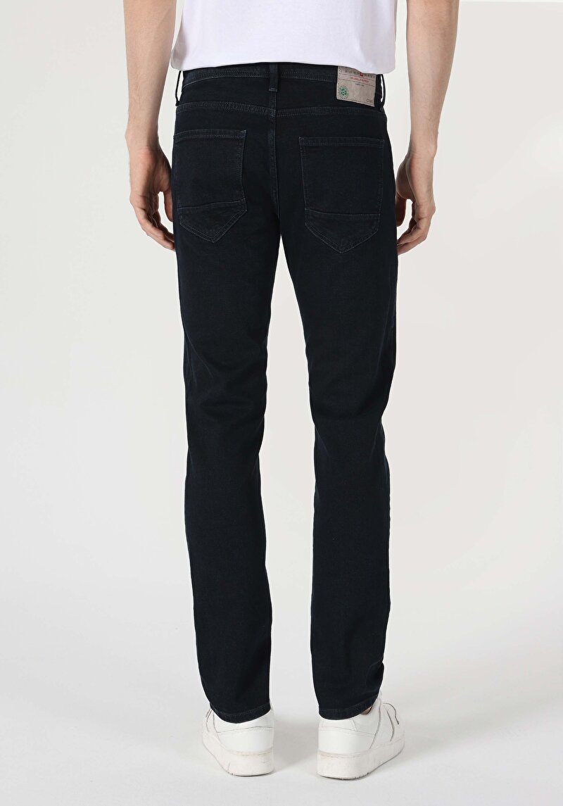 Imagine a Blugi İndigo Pentru Bărbați Cu Talie Dreaptă Cu Talie Dreaptă