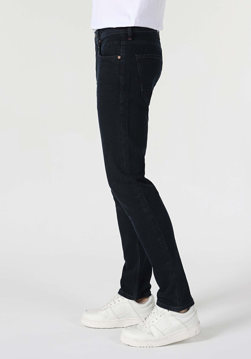 Afișați detalii pentru Blugi İndigo Pentru Bărbați Cu Talie Dreaptă Cu Talie Dreaptă