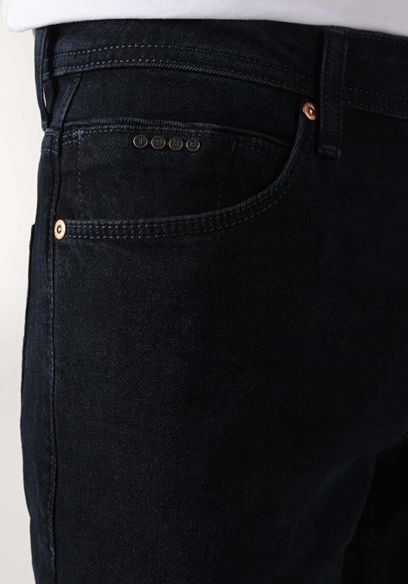 Afișați detalii pentru Blugi İndigo Pentru Bărbați Cu Talie Dreaptă Cu Talie Dreaptă