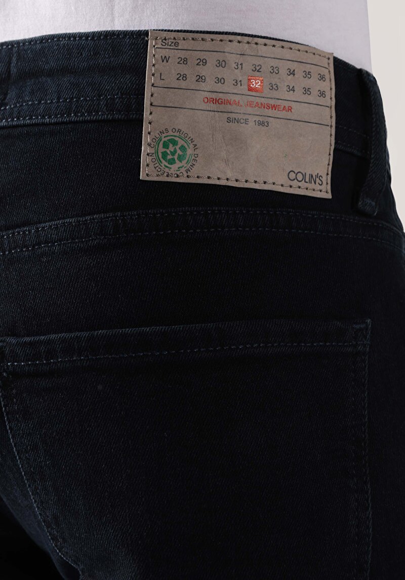 Afișați detalii pentru Blugi İndigo Pentru Bărbați Cu Talie Dreaptă Cu Talie Dreaptă