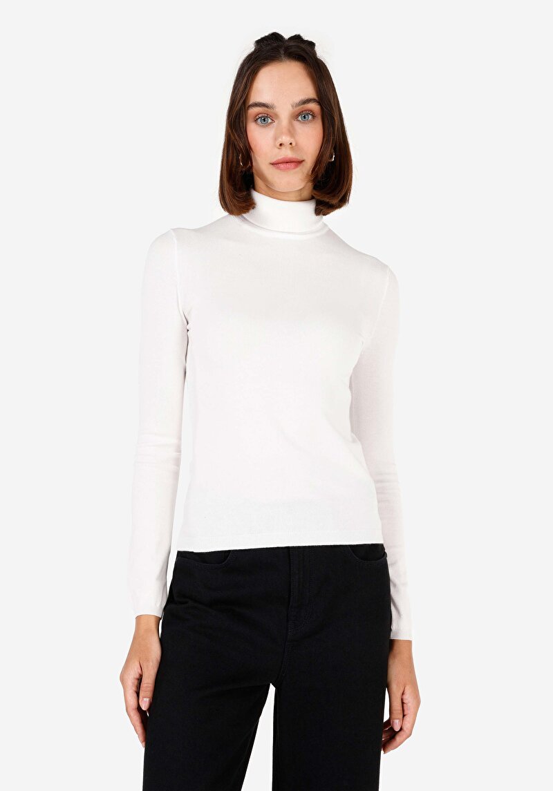 Imagine a Pulover De Dama Alb Slim Fit Cl1070208