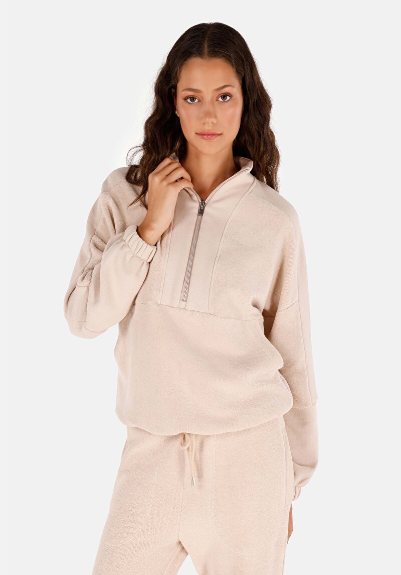 Imagine a Hanorac / Bluza De Dama Bej Regular Fit Cl1070217