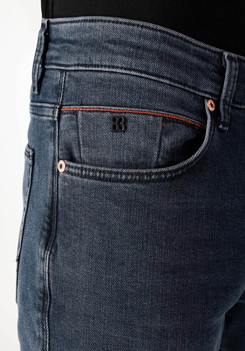 Afișați detalii pentru Slim Fit Talie Joasă Picior Îngust Blugi İndigo Închis Pentru Bărbați