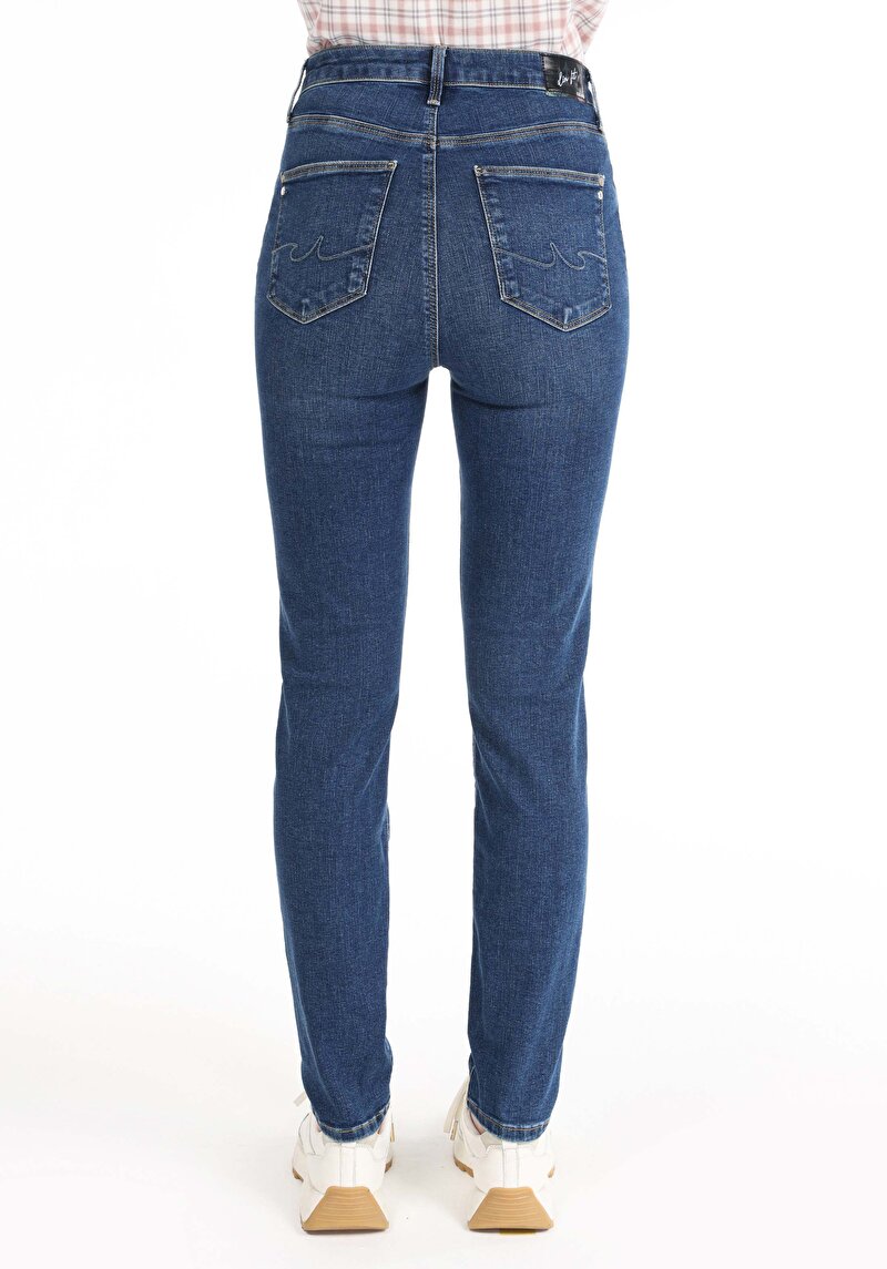 Afișați detalii pentru Slim Fit Talie Medie Picior Drept Blugi Bleumarin Pentru Femei