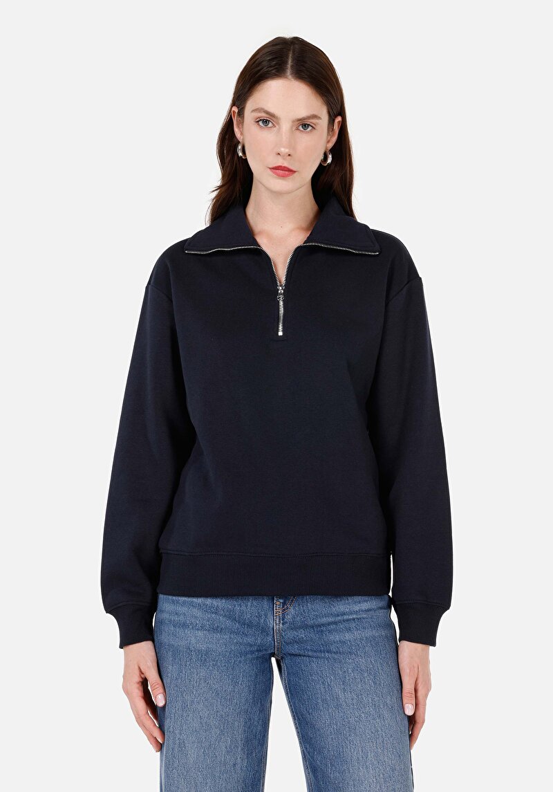 Imagine a Hanorac / Bluza De Dama Albastru Marin Regular Fit  Cl1065678