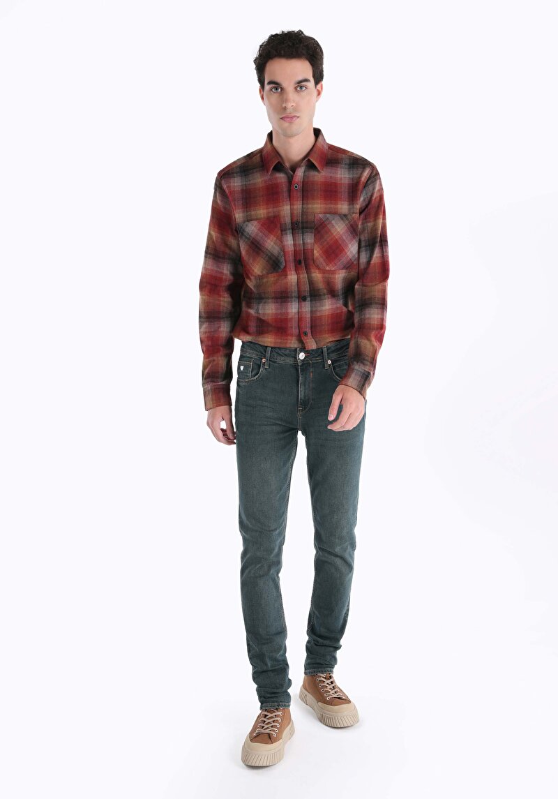 Imagine a Blugi Verzi Pentru Bărbați Cu Talie Dreaptă Cu Talie Dreaptă