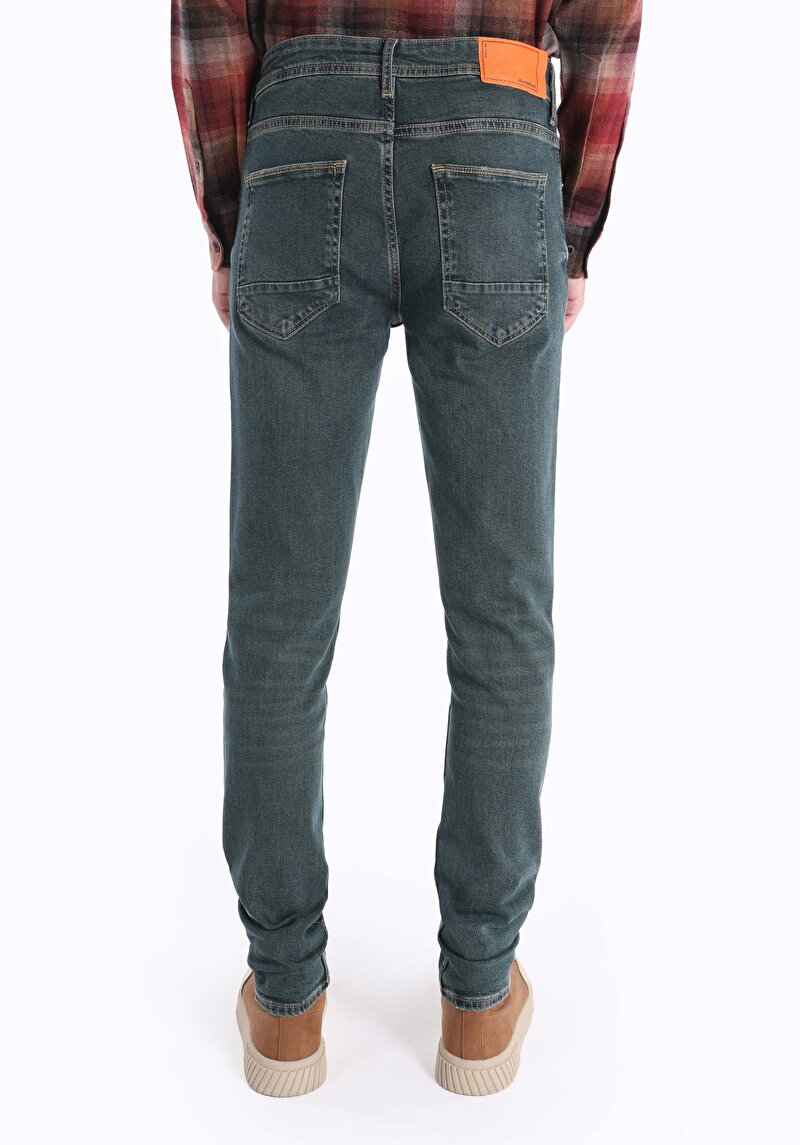 Afișați detalii pentru Blugi Verzi Pentru Bărbați Cu Talie Dreaptă Cu Talie Dreaptă