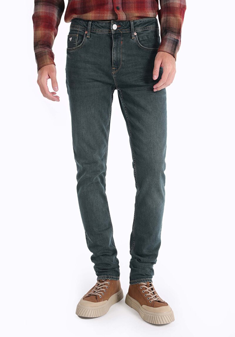 Afișați detalii pentru Blugi Verzi Pentru Bărbați Cu Talie Dreaptă Cu Talie Dreaptă