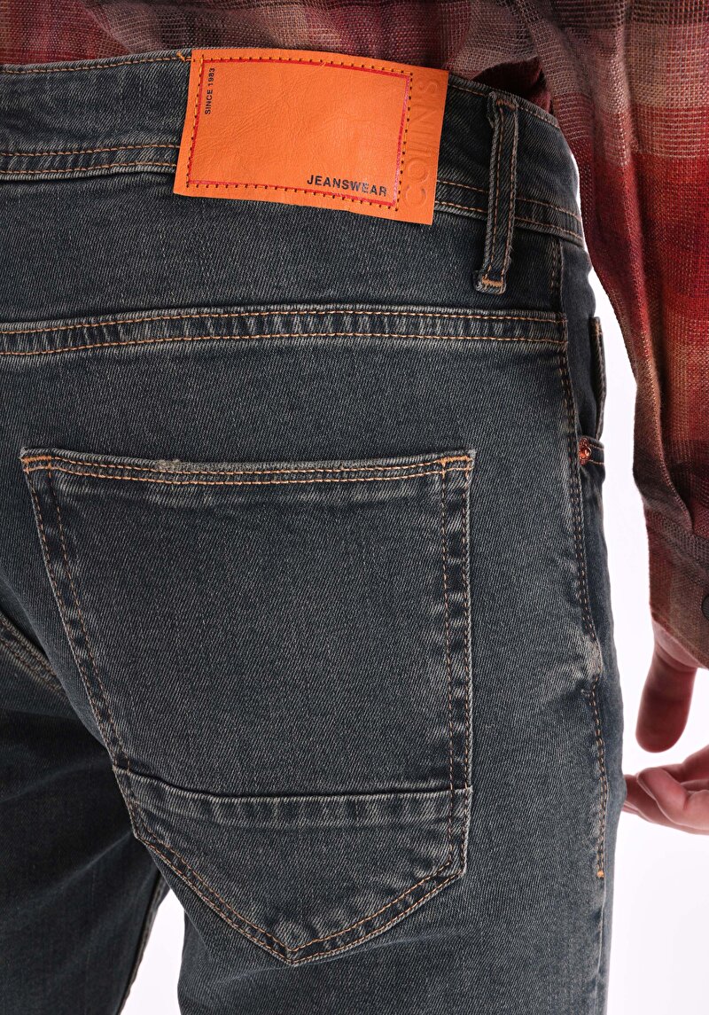 Afișați detalii pentru Blugi Verzi Pentru Bărbați Cu Talie Dreaptă Cu Talie Dreaptă