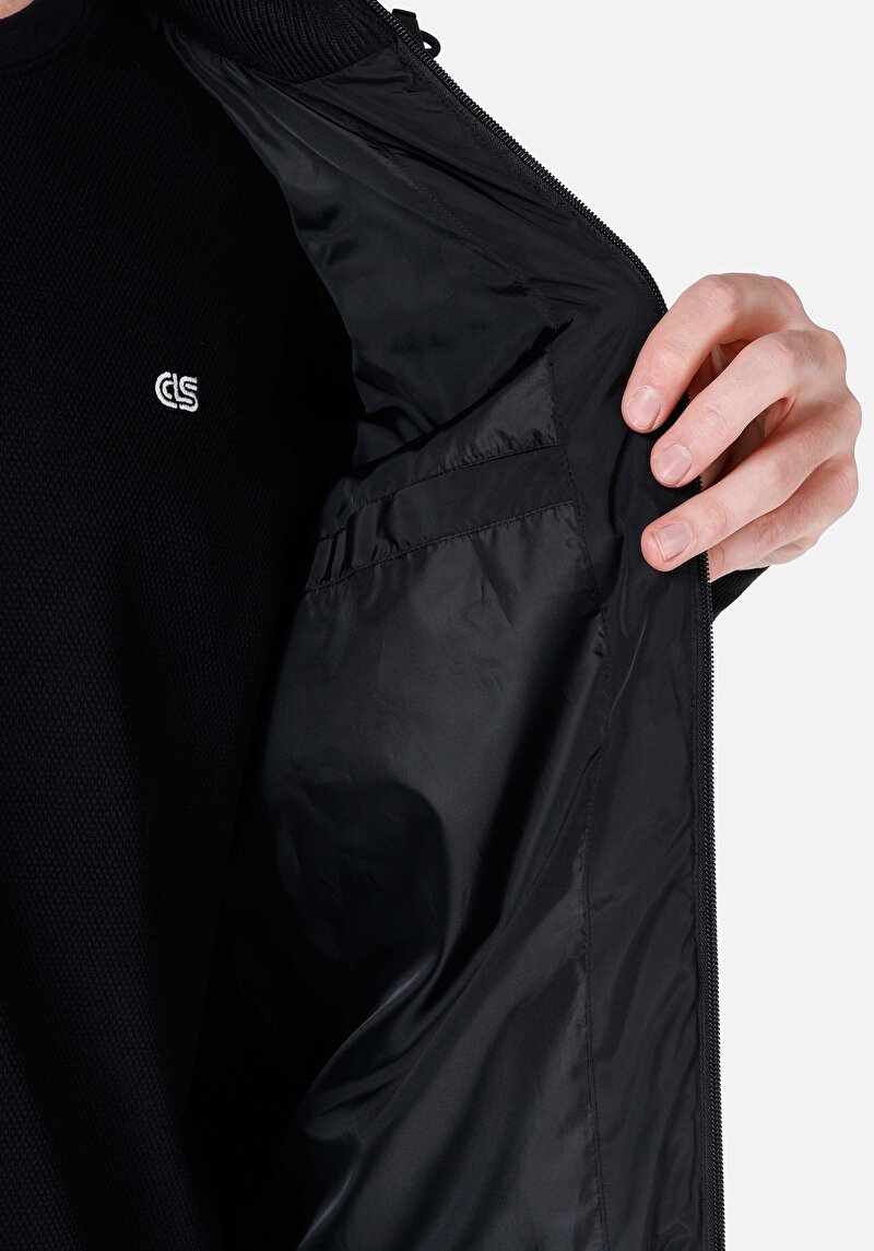 Afișați detalii pentru Palton Negru Pentru Bărbați Slim Fit