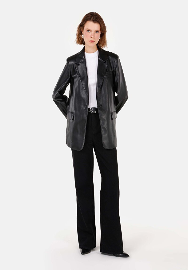 Imagine a Jacheta De Dama Negru Regular Fit Cl1070369