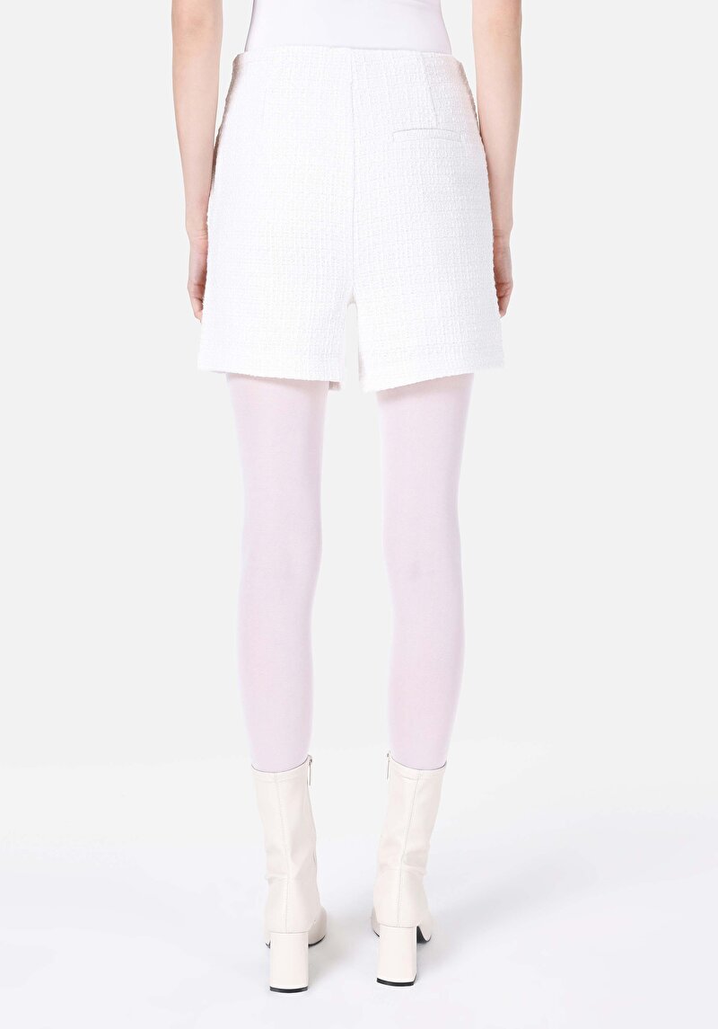 Imagine a Slim Fit Talie Joasă Pantaloni Scurți Albi Pentru Femei
