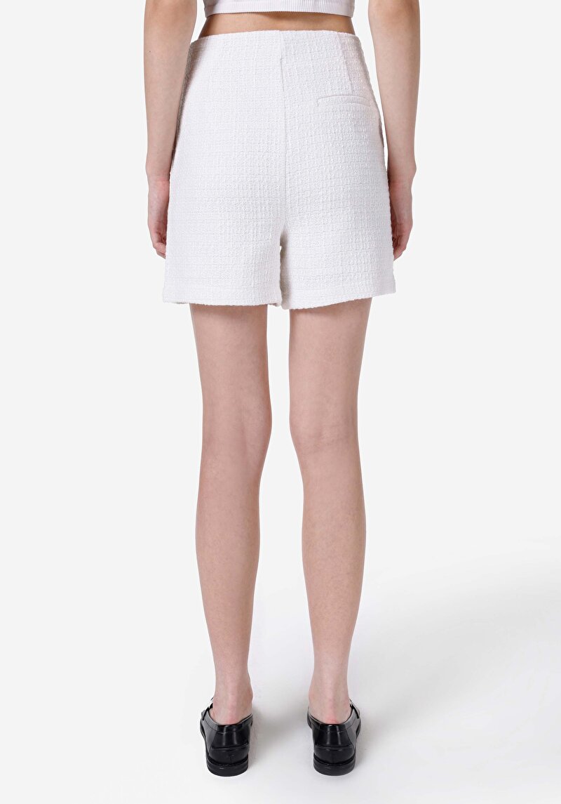 Imagine a Slim Fit Talie Joasă Pantaloni Scurți Albi Pentru Femei