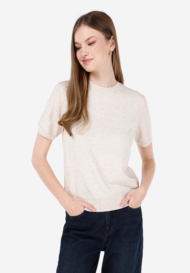 Imagine a Pulover Ecru Pentru Femei Regular Fit