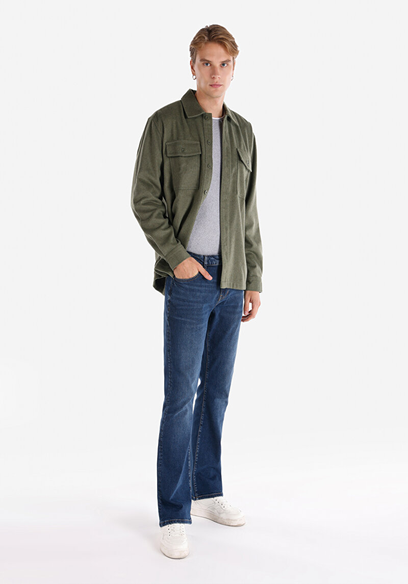 Imagine a Blugi Bleumarin Pentru Bărbați Regular Fit