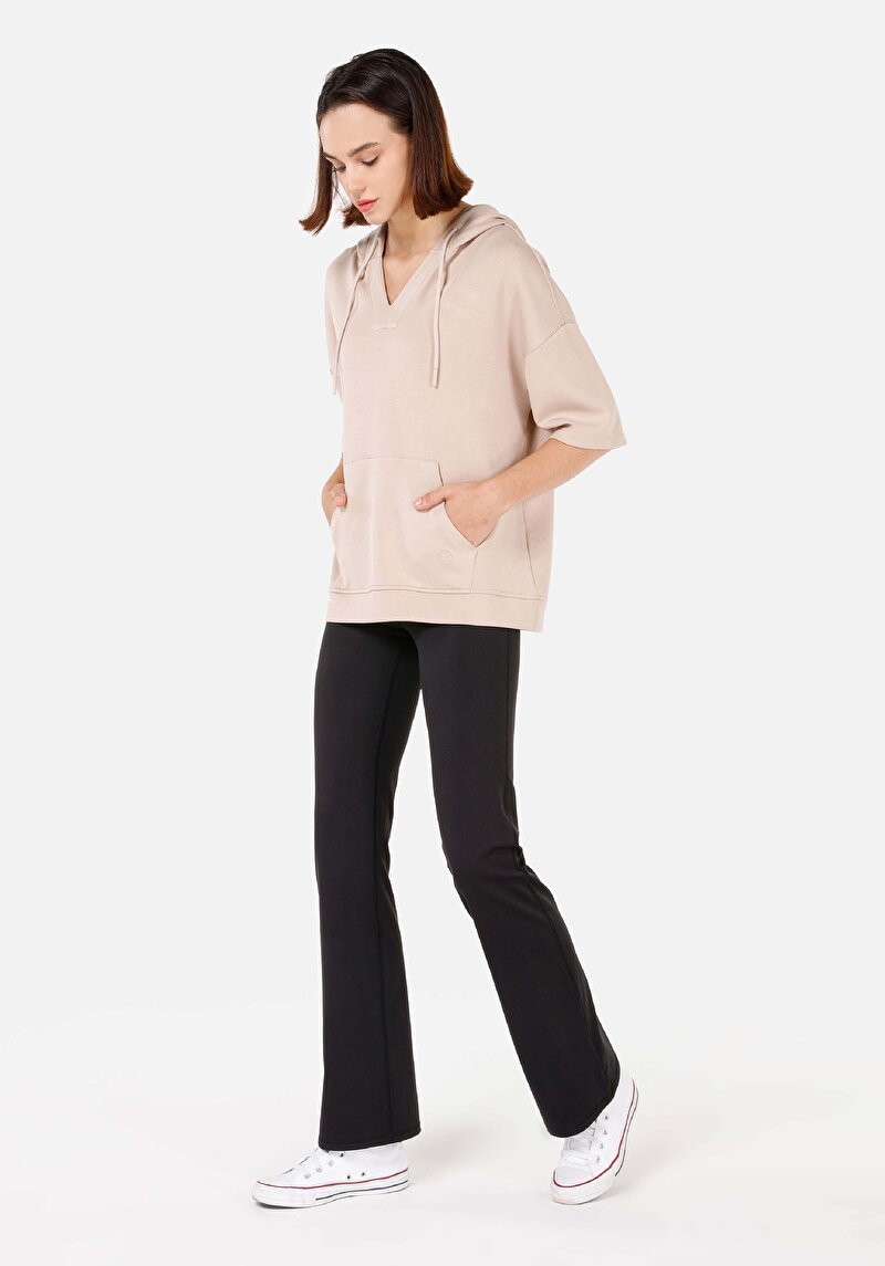 Afișați detalii pentru Colanți Tricotați Negri Pentru Femei Slim Fit Rise Waist