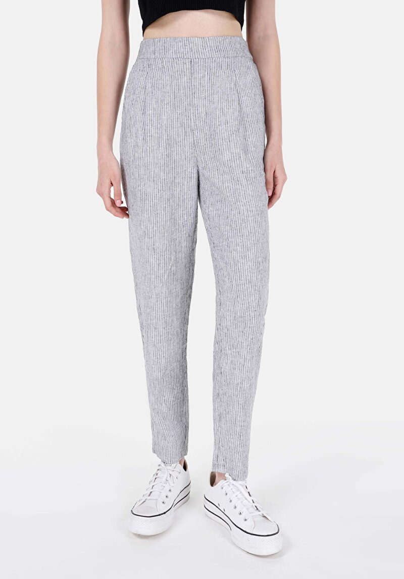 Imagine a Regular Fit Talie Joasă Picior Drept Pantaloni Antracit Pentru Femei