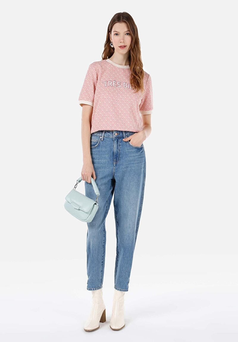 Imagine a Pantaloni De Dama Albastru Tapered Fit  Cl1068678