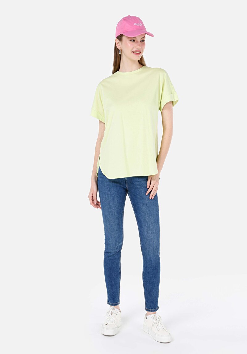 Imagine a Skinny Fit Rise Waist Super Narrow Leg Blugi İndigo Pentru Femei