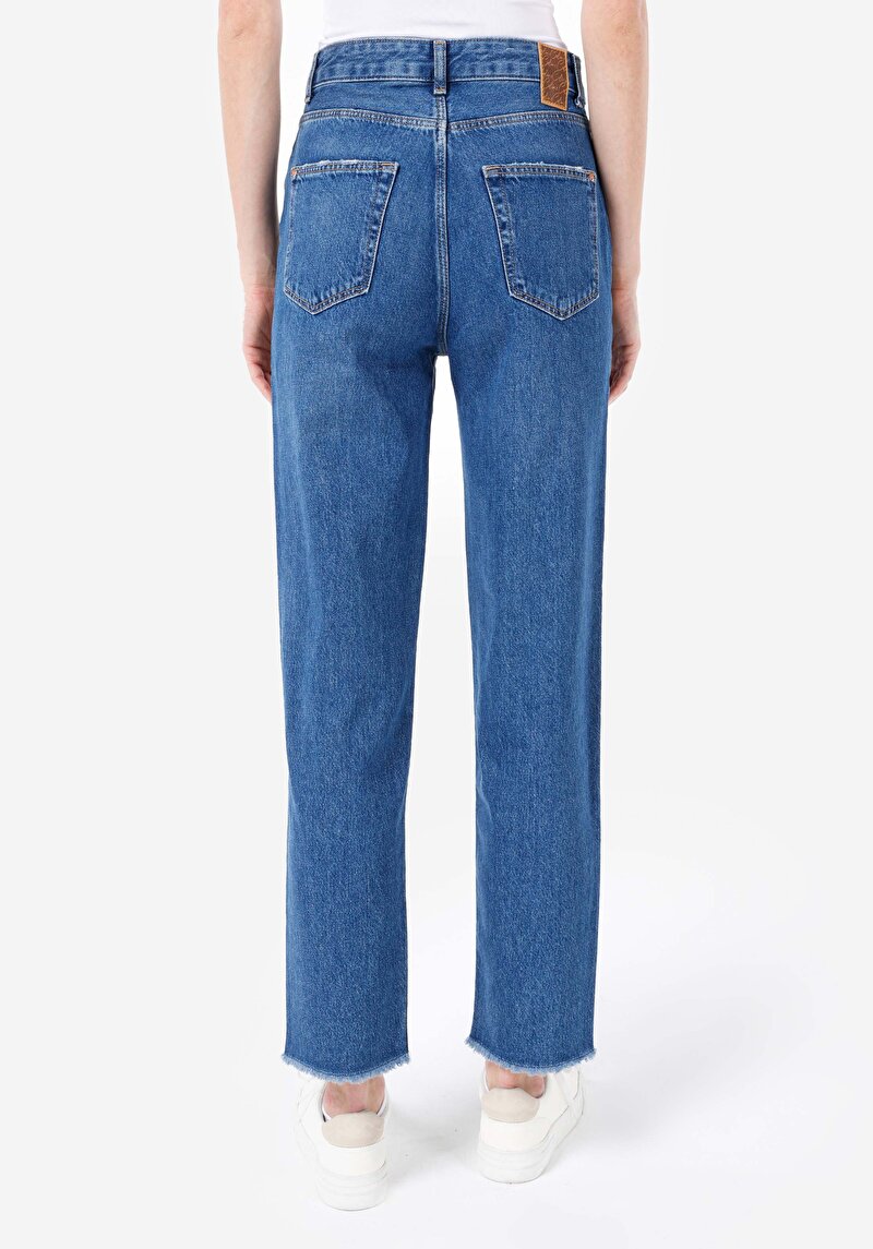 Afișați detalii pentru Blugi İndigo Pentru Femei Cu Croială Dreaptă