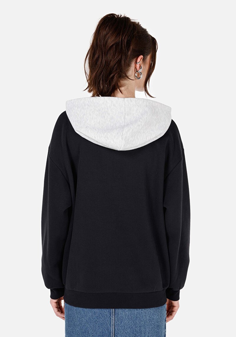 Afișați detalii pentru Regular Fit Hooded Hanorac Bleumarin Pentru Femei