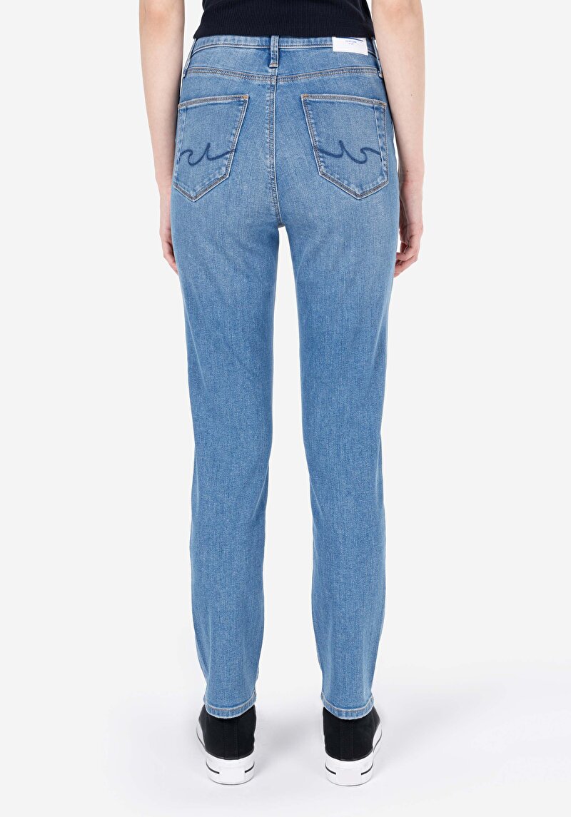 Afișați detalii pentru Pantaloni De Dama Albastru Slim Fit 703 Carla Cl1068782