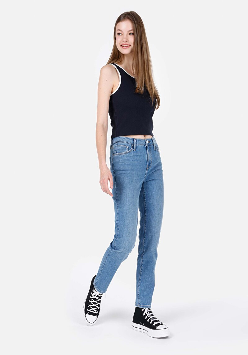 Imagine a Pantaloni De Dama Albastru Slim Fit 703 Carla Cl1068782