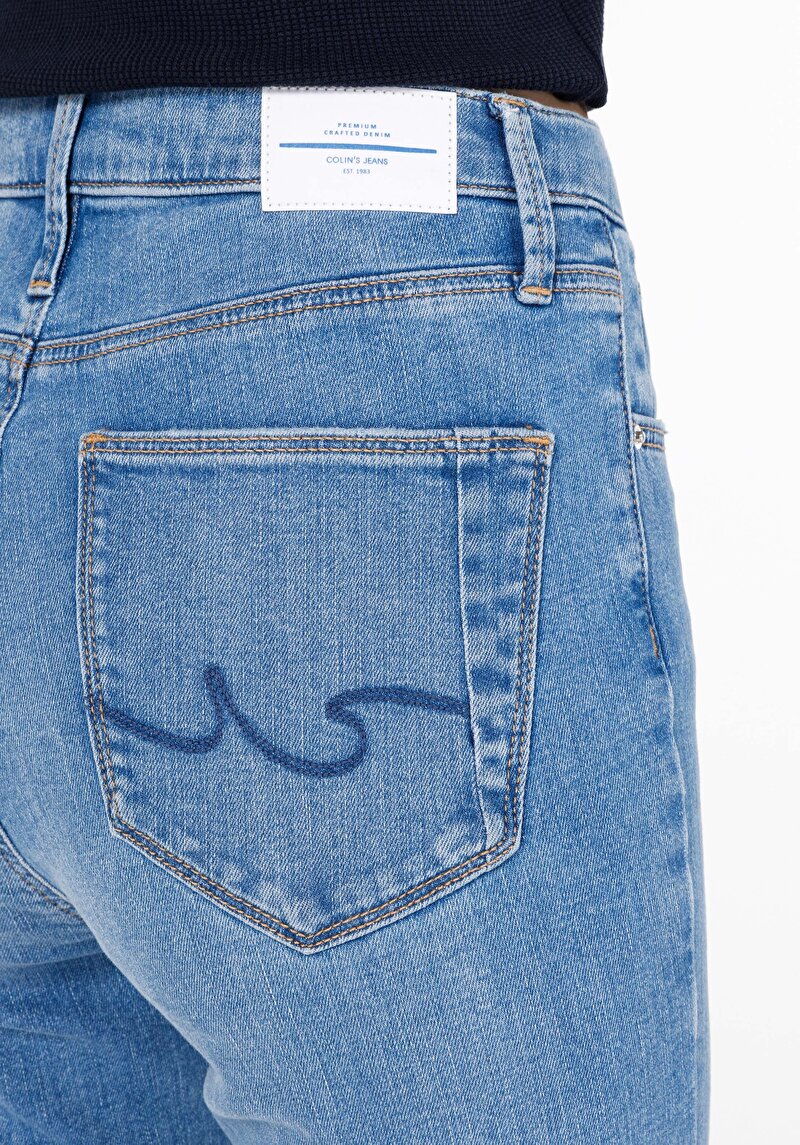 Afișați detalii pentru Pantaloni De Dama Albastru Slim Fit 703 Carla Cl1068782