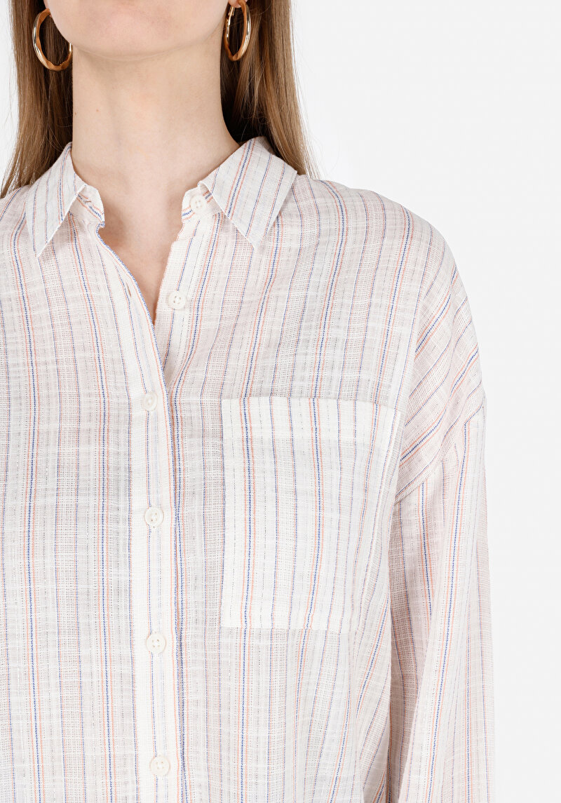 Afișați detalii pentru Camasa Cu Maneca Lunga De Dama Ecru Regular Fit  Cl1068910