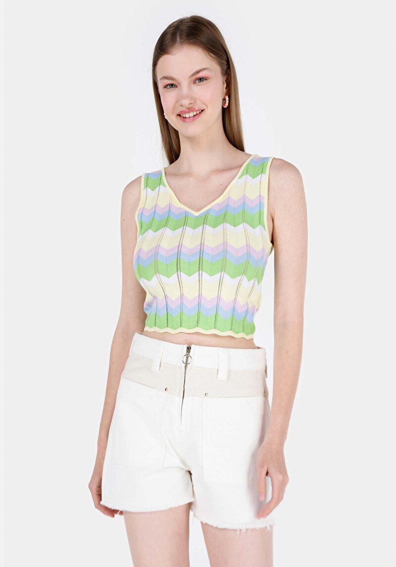 Imagine a Pulover Multicolor Pentru Femei Slim Fit