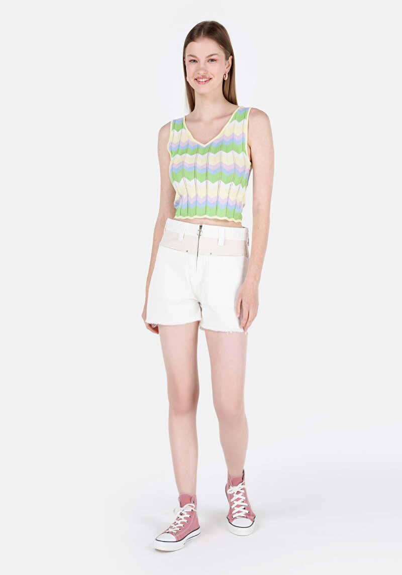 Imagine a Pulover Multicolor Pentru Femei Slim Fit