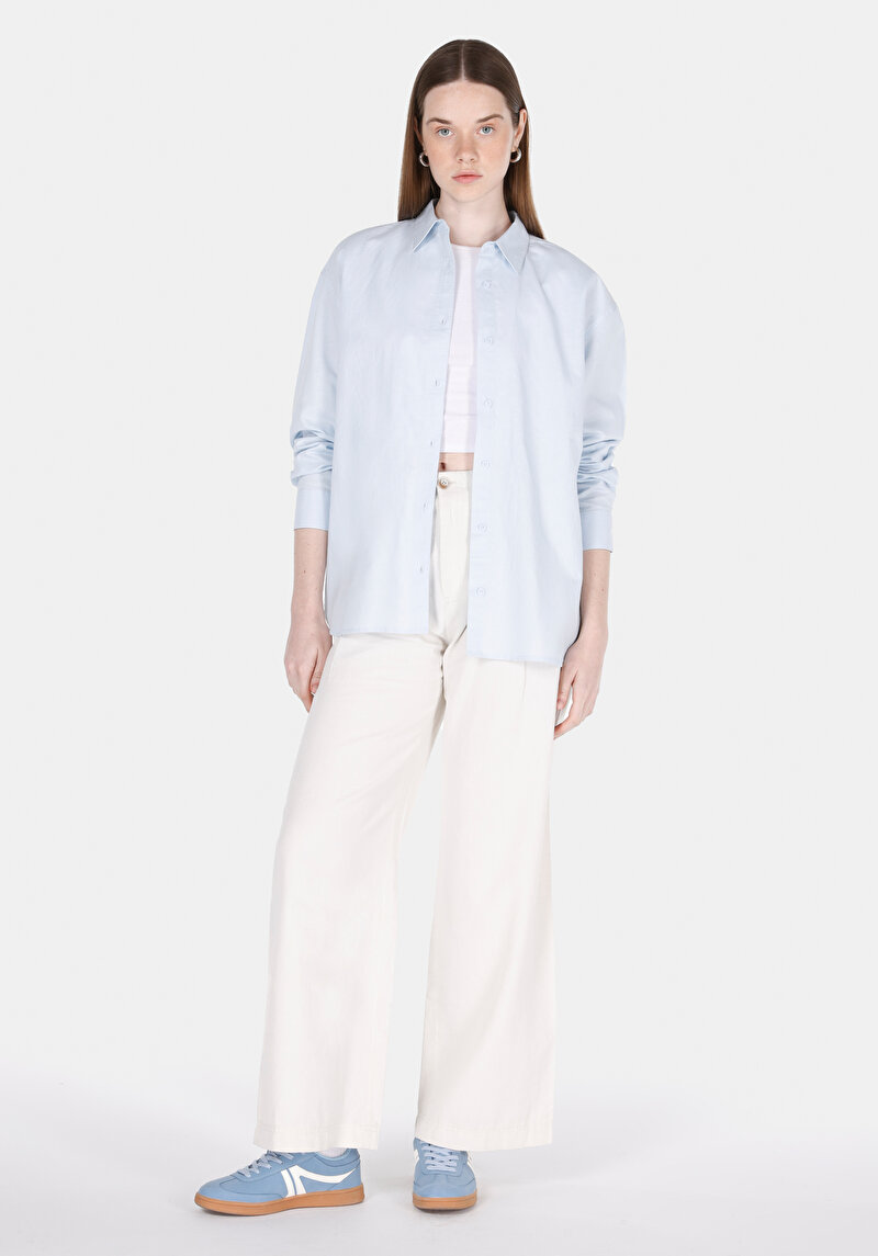 Afișați detalii pentru Camasa Cu Maneca Lunga De Dama Albastru Relaxed Fit  Cl1068538