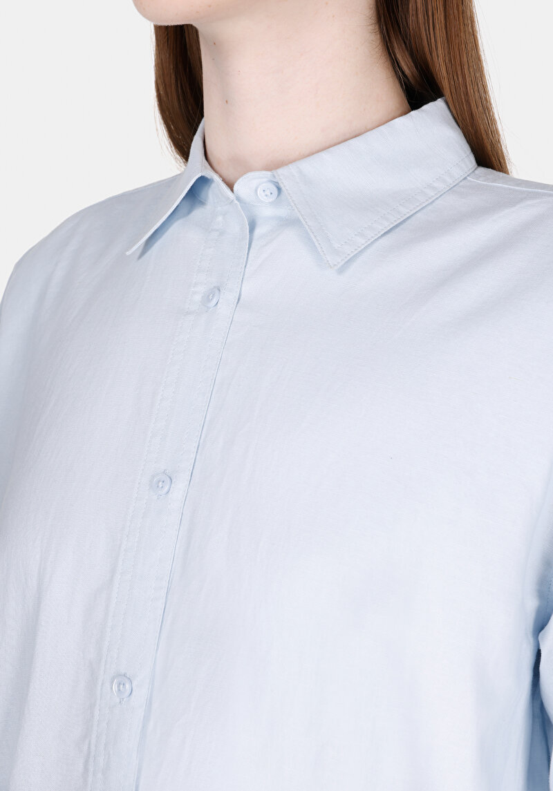 Imagine a Camasa Cu Maneca Lunga De Dama Albastru Relaxed Fit Cl1068538