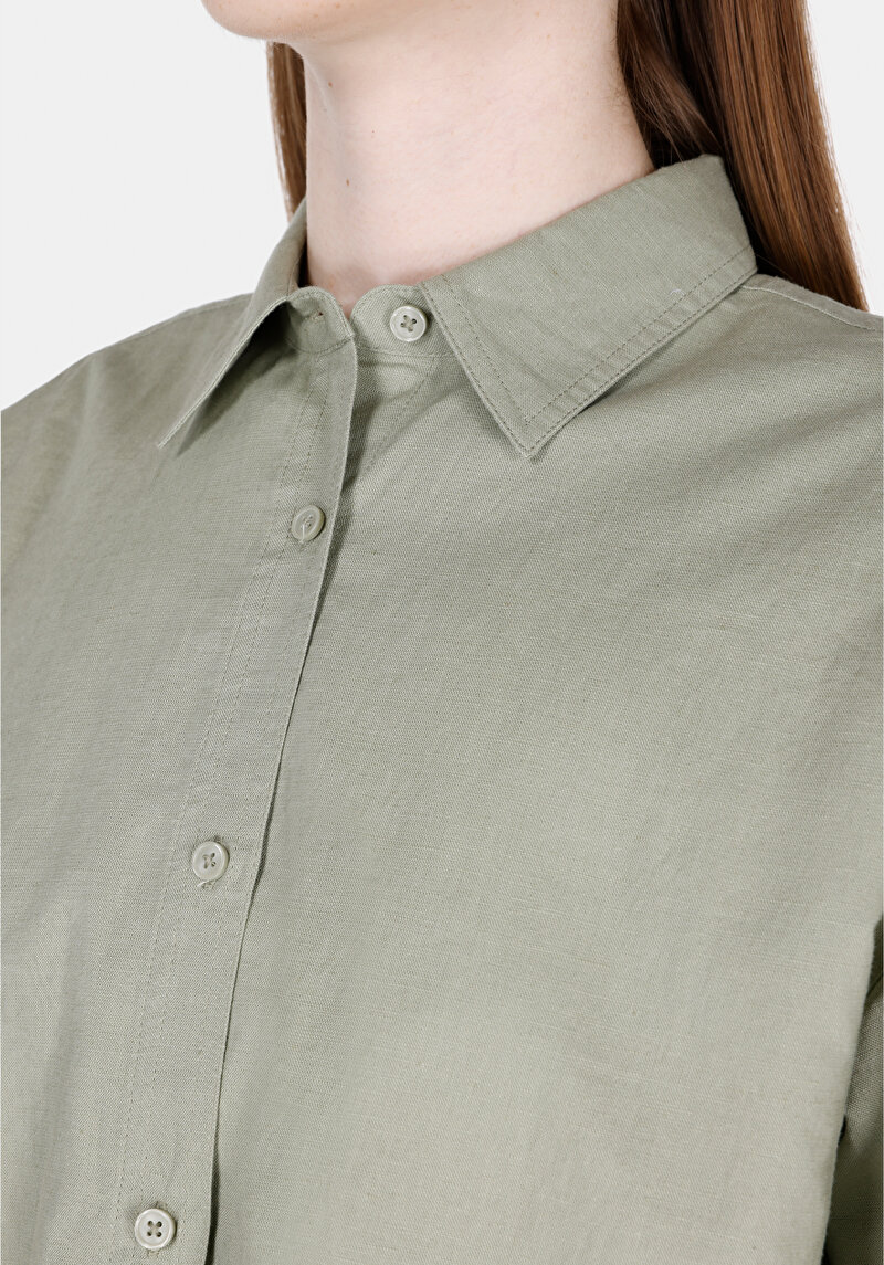 Imagine a Camasa Cu Maneca Lunga De Dama Verde Relaxed Fit Cl1068538