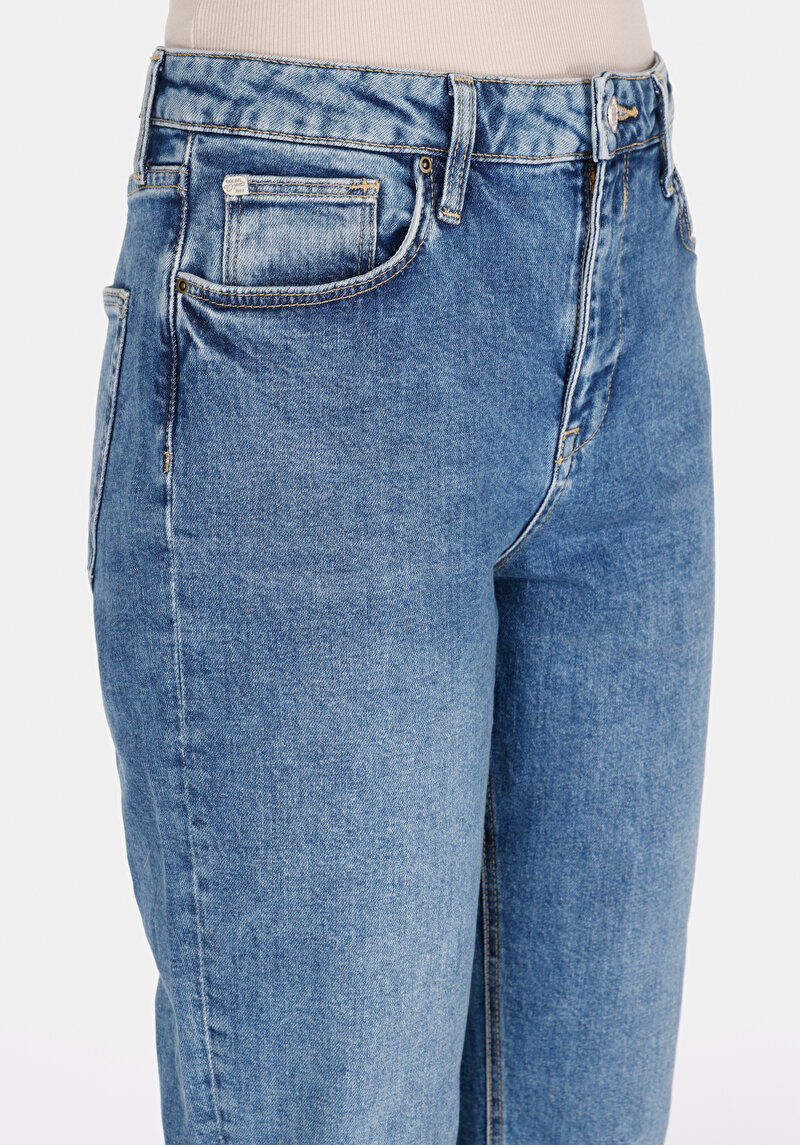 Afișați detalii pentru Pantaloni De Dama Albastru Marin Boyfriend Fit 893 Julia Cl1073992