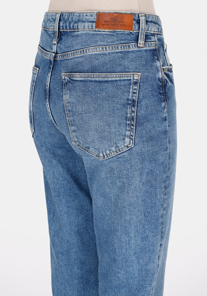 Afișați detalii pentru Pantaloni De Dama Albastru Marin Boyfriend Fit 893 Julia Cl1073992