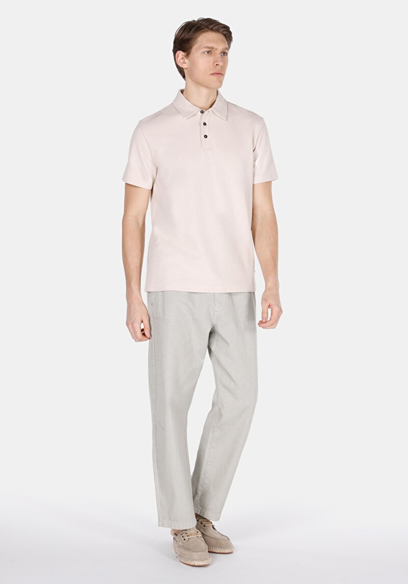 Imagine a Tricou Polo Cu Maneca Scurta De Barbati Bej Regular Fit Cl1073580