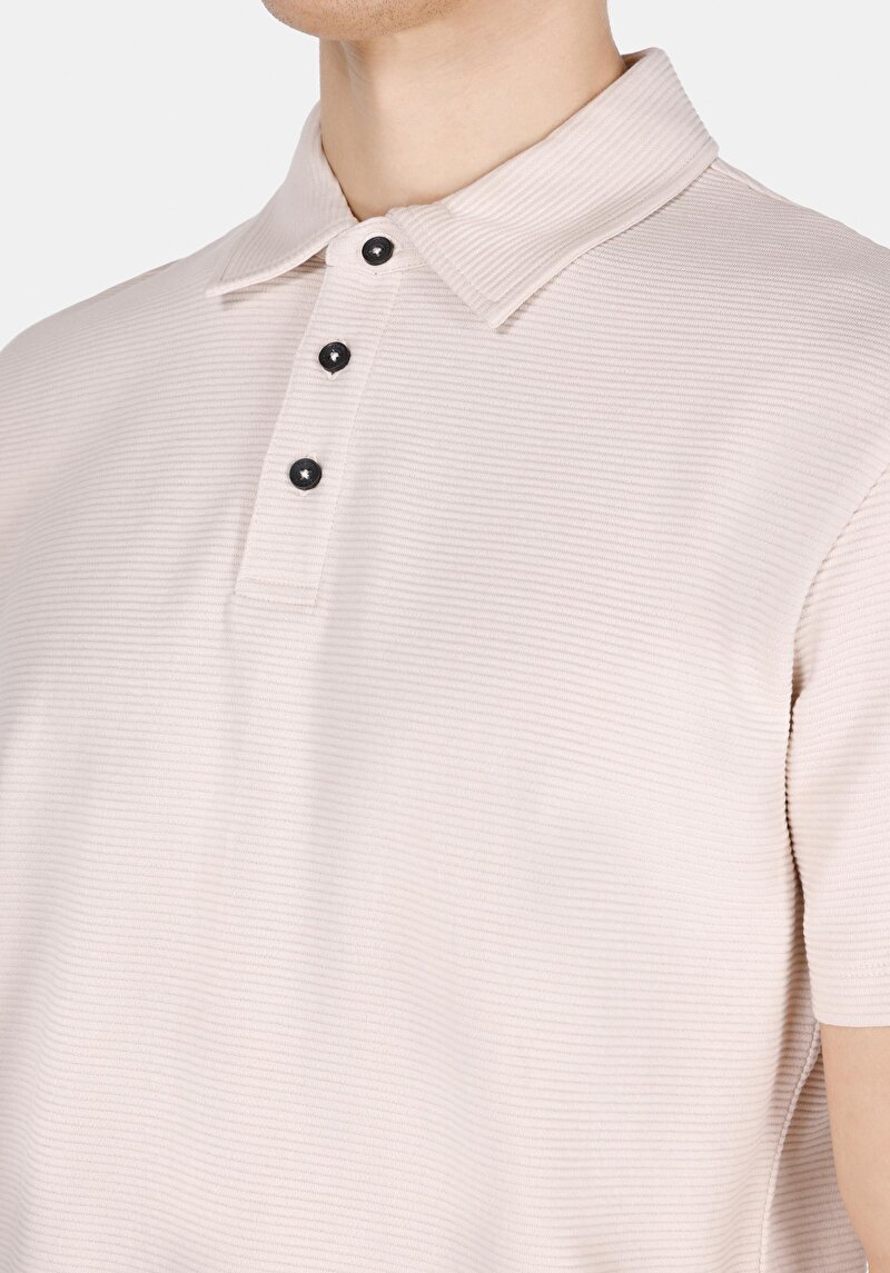 Imagine a Tricou Polo Cu Maneca Scurta De Barbati Bej Regular Fit Cl1073580